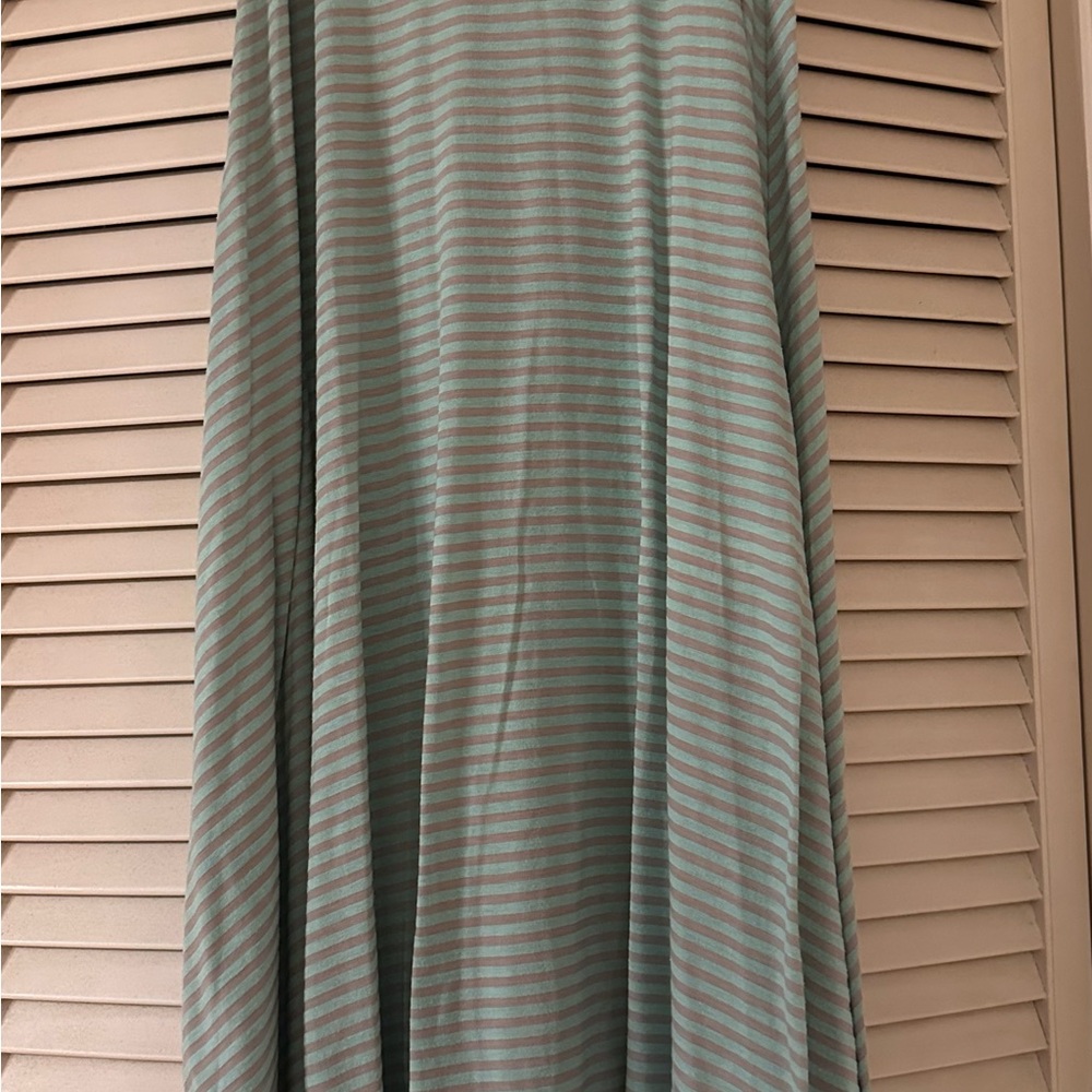 Spring has sprung Light Aqua Green and Gray Women's Maxi Skirt